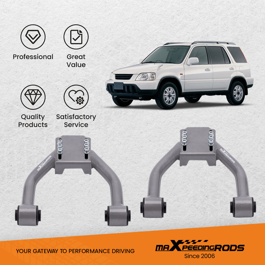 Adjustable Coilovers Front Upper Camber Control Arm Kit compatible for Honda CR-V 1997-2001