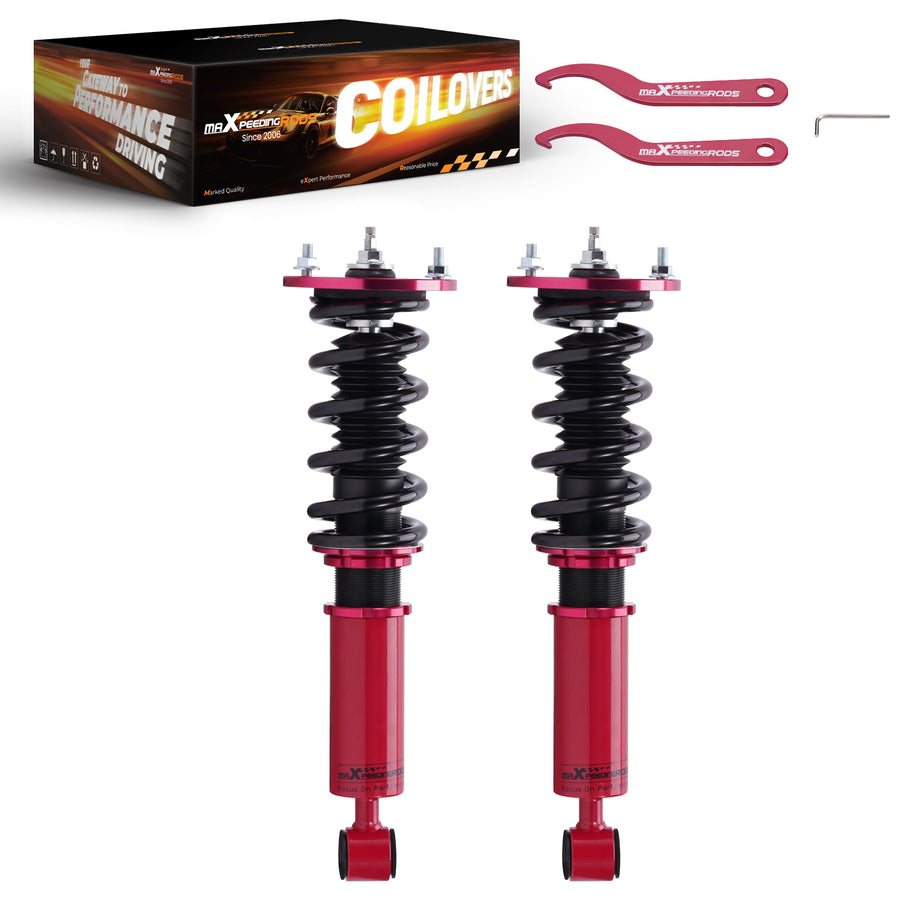 Front Coilovers 24-Way Damper Adjustable Strut compatible for Lexus SC300 SC400 1992-2000