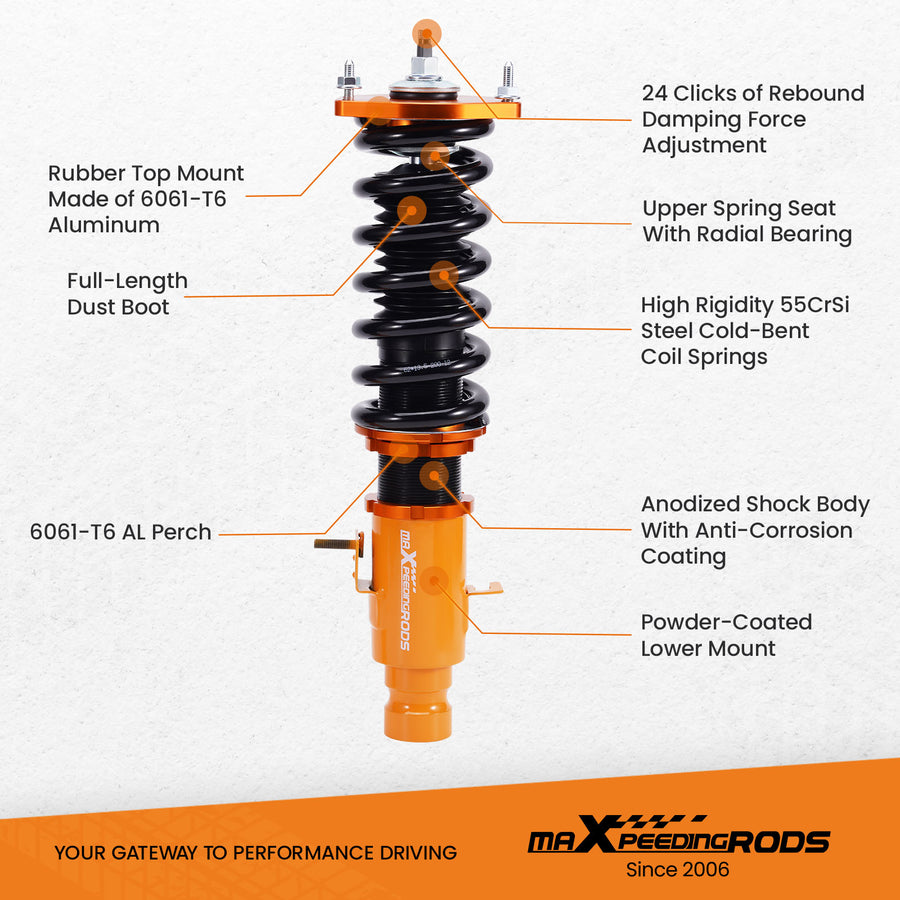 Adj. Damper Coilover Kits Compatible for Infiniti M35x 06-10 AWD for M45x/G35x/G37x lowering kit