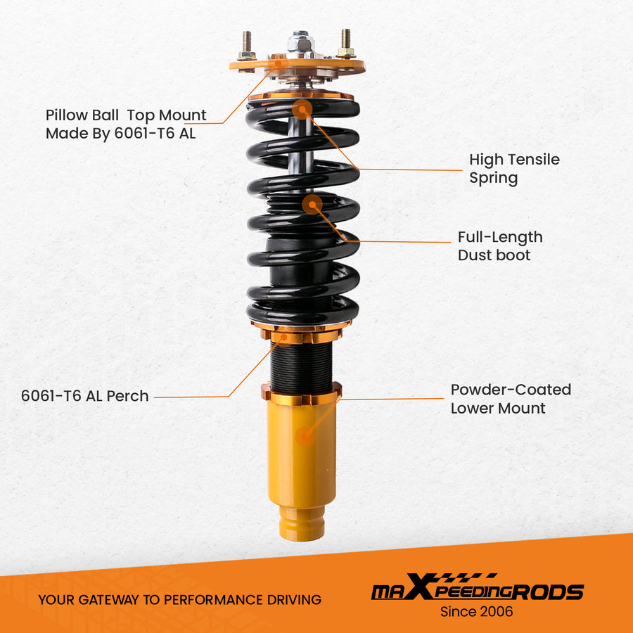 Compatible for Mazda 6 2003-2007 Adj Height Shock Absorber Coilovers Suspension Kitlowering kit