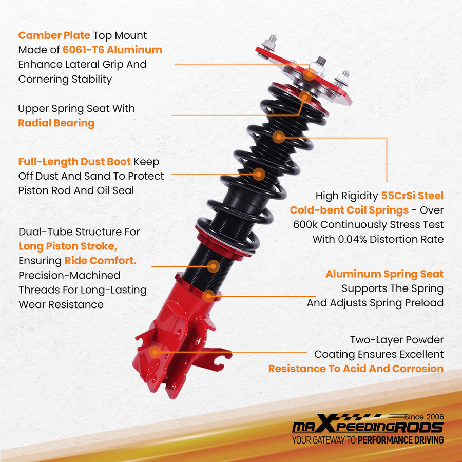 Coilovers Suspension Lowering Kit compatible for Mitsubishi Mirage 97-01