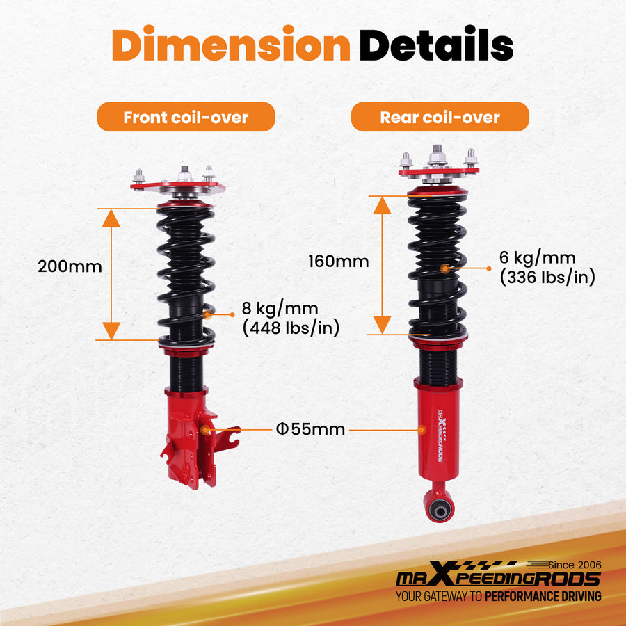 Coilovers Suspension Lowering Kit compatible for Mitsubishi Mirage 97-01