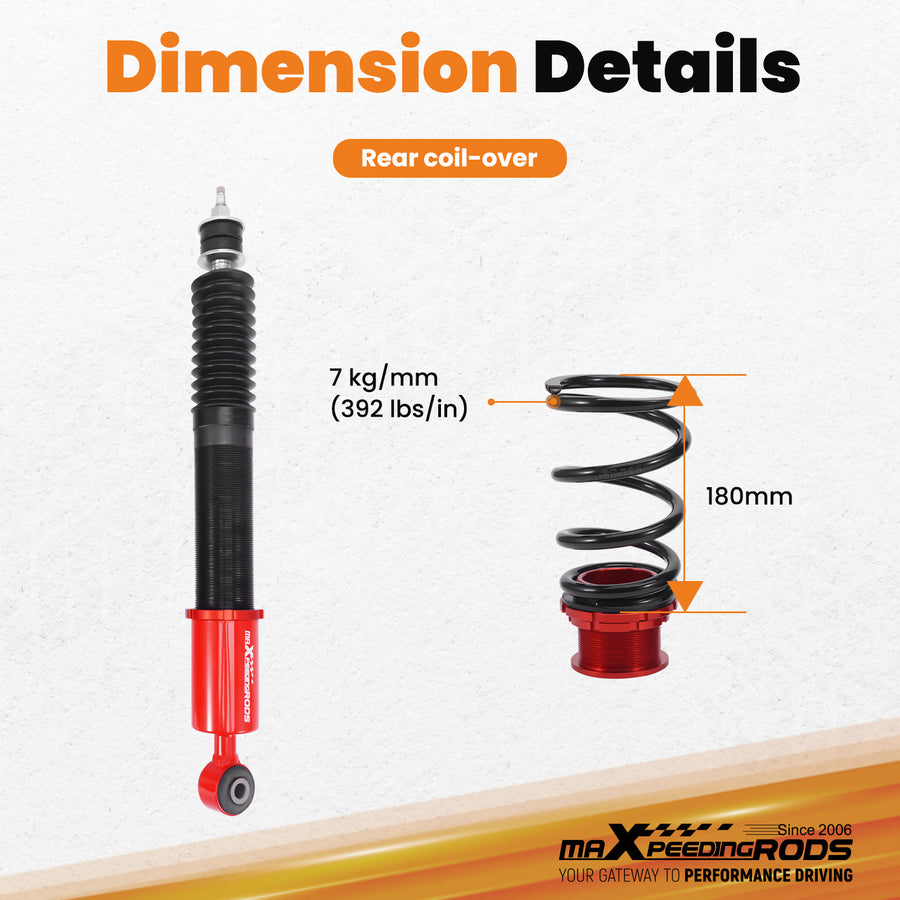 Rear Coilovers compatible for Ford MUSTANG 99-04 Suspension Kit Adjustable Damper