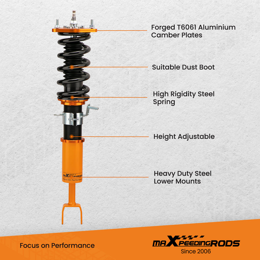 Compatible for Nissan 350z coilovers Z33 03-08 Adj. Damper Coilovers Shock Absorber Kits lowering kit