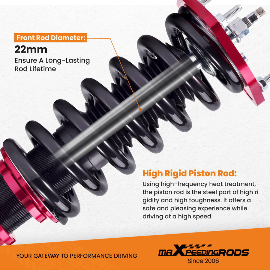 Coilovers Suspension 24 Way Adjustable Damper compatible for NISSAN 370Z Z34 compatible for INFINITI G37