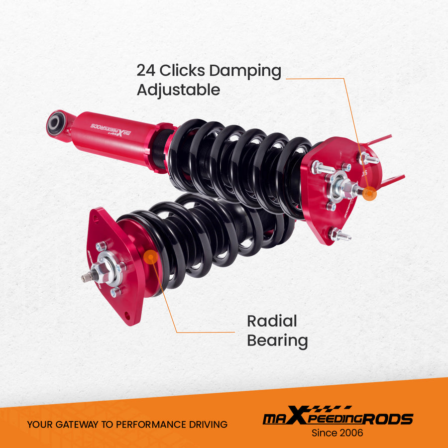 Coilovers Suspension 24 Way Adjustable Damper compatible for NISSAN 370Z Z34 compatible for INFINITI G37