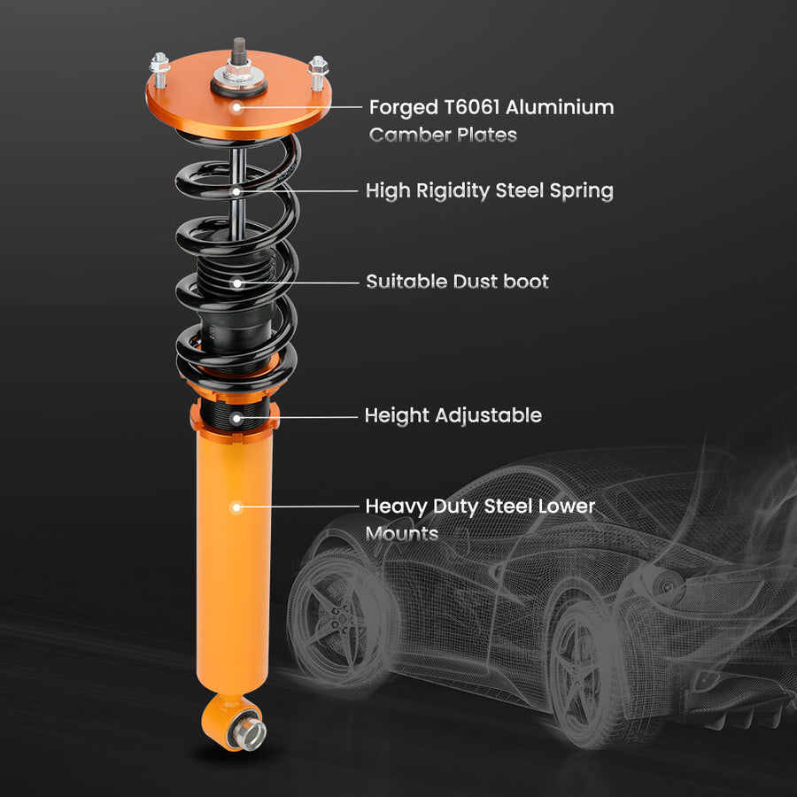 Compatible for Nissan Skyline GTST R33 Adjustable Height Coil Strut Coilover Spring Strutlowering kit