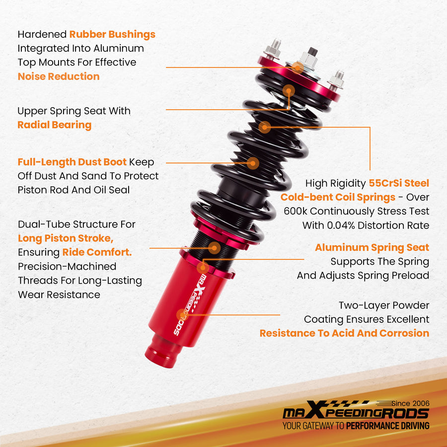 Coilovers Lowering Kit 24 Level Damping compatible for Lexus SC430 2001-2010