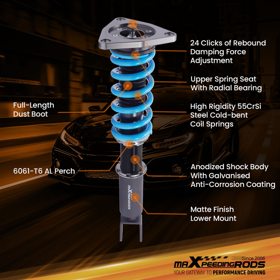T6 Coilovers Damper Adjustable Kit compatible for Audi A8 Quattro 2004-2010