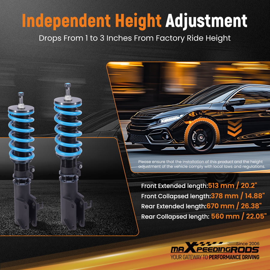 T6 Coilovers Lowering Kit compatible for Chevrolet Cruze 2009-2015