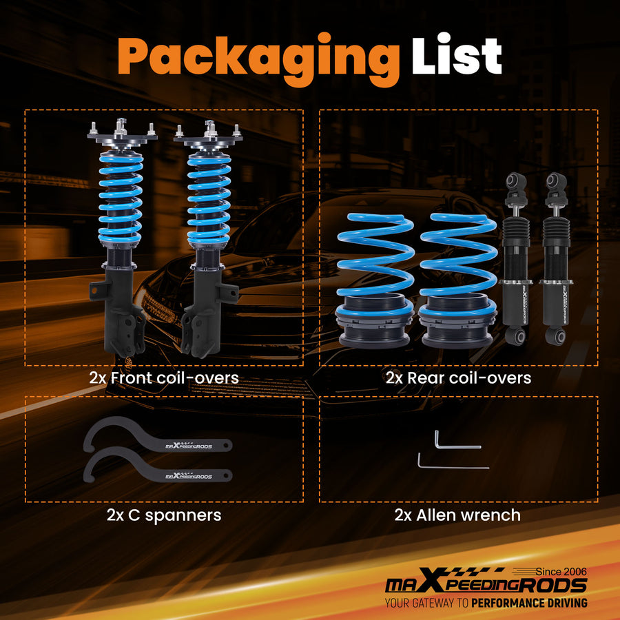 T6 Coilover Lowering Shocks Kit compatible for Kia Forte Koup 2010-2013