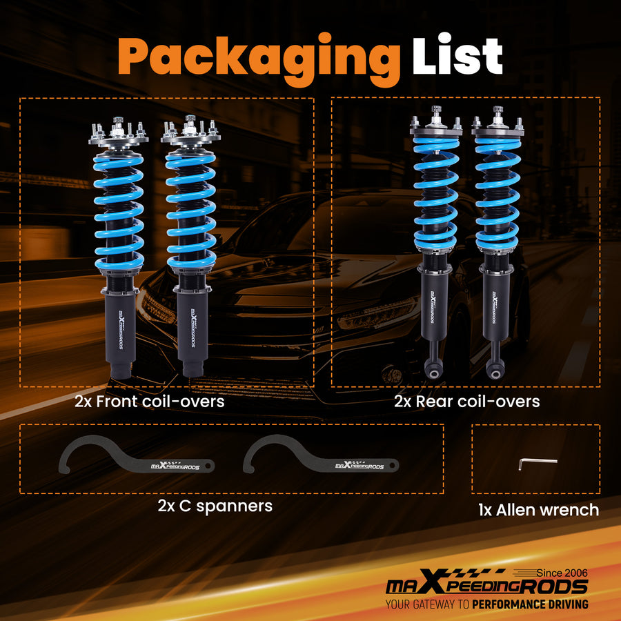Coilover Lowering Compatible For Honda Accord 2003-2007 Height adjustable Springs Coilover Kit