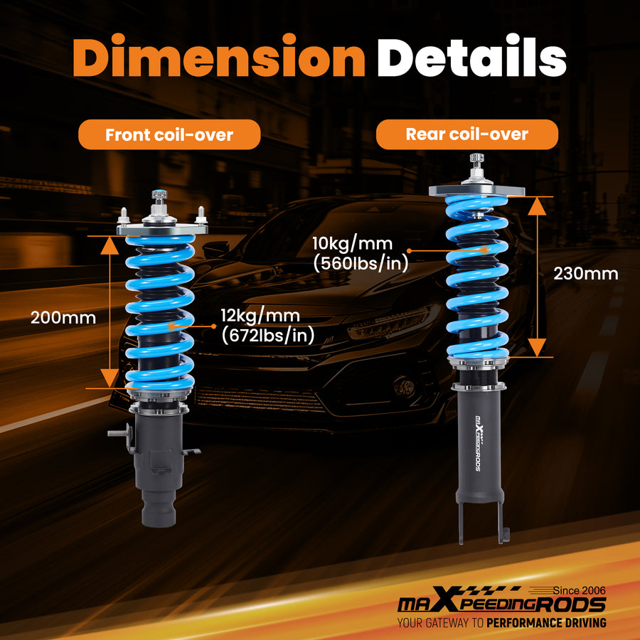 COT6 Coilover 24 Level Dampers compatible for Infiniti G35 X AWD 2003-2008