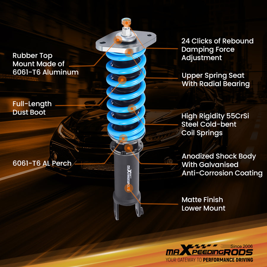 COT6 Coilover 24 Level Dampers compatible for Infiniti G35 X AWD 2003-2008