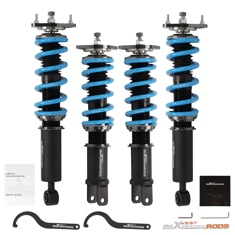 Rear Coilovers Kit 24 Way Damping Adjustable compatible for Infiniti G37/370Z 2009-2016 RWD