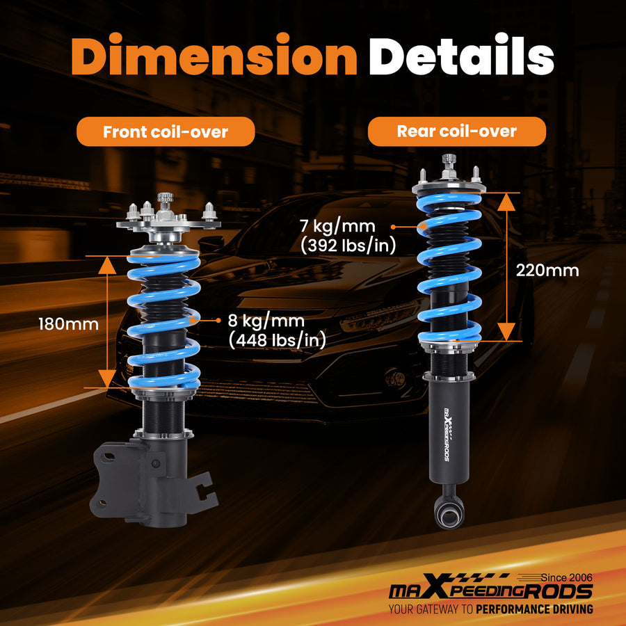 COT6 Coilovers Struts Kit compatible for Nissan S13 Silvia 240SX Coil Shocks