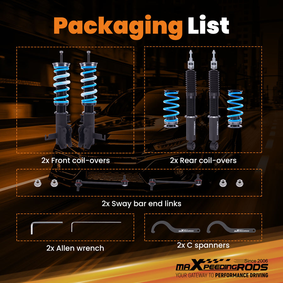 Coilovers 24 Level Adjustable Suspension Strut Kit compatible for Buick Regal FWD 2011-2017