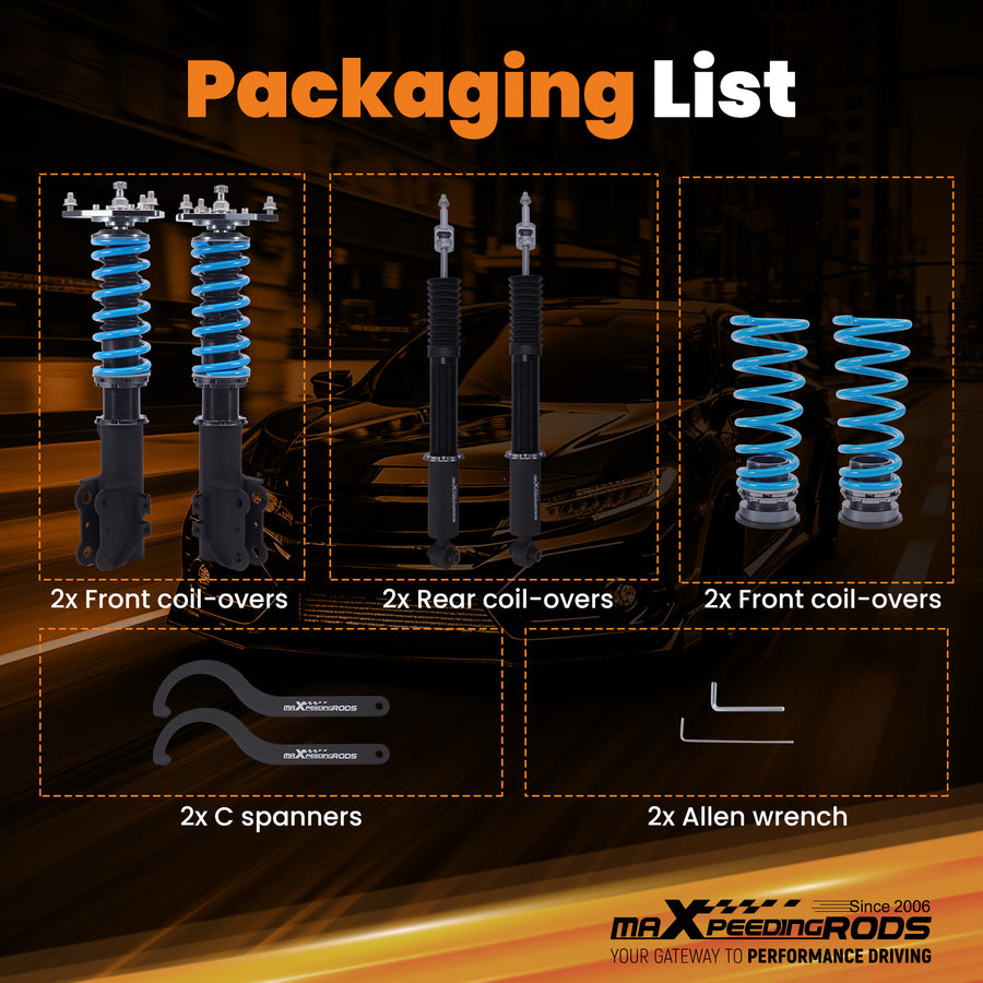 T6 Coilovers Springs Kit compatible for Hyundai Sonata LF 15-19 Optima 16-20