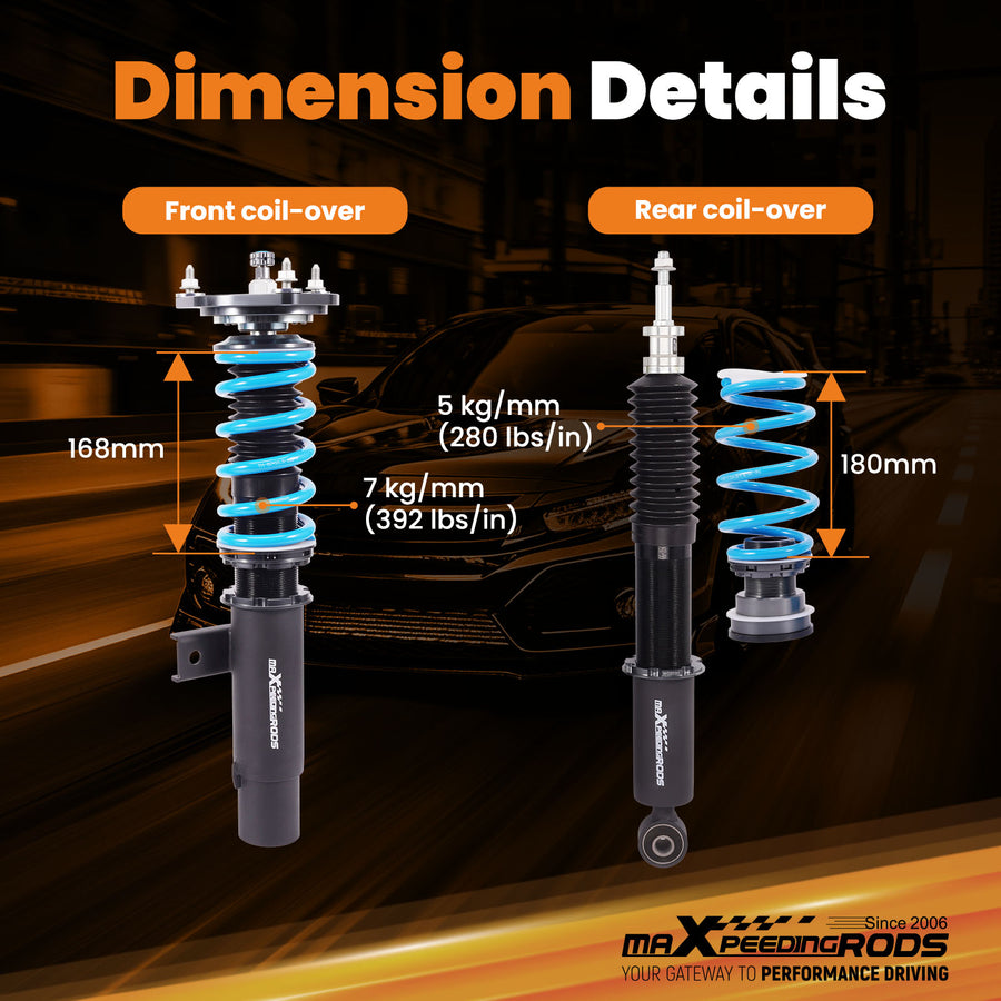 T6 COILOVER SUSPENSION KIT compatible for AUDI TT / TT QUATTRO (8J) 08-14