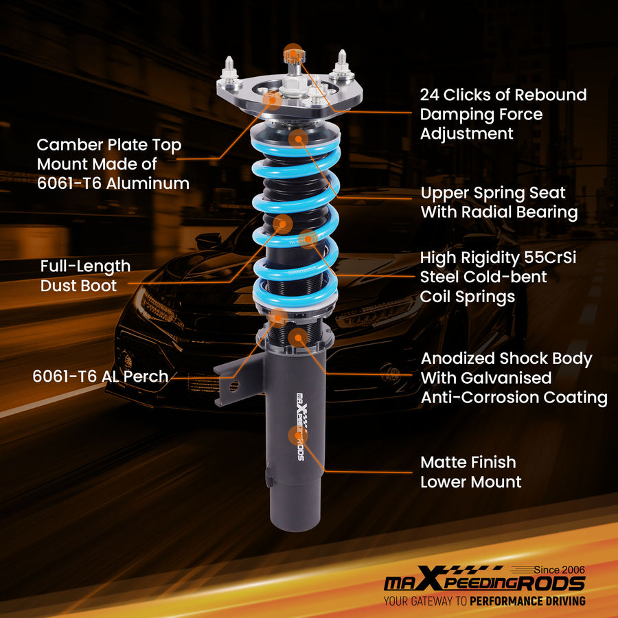 T6 COILOVER SUSPENSION KIT compatible for AUDI TT / TT QUATTRO (8J) 08-14