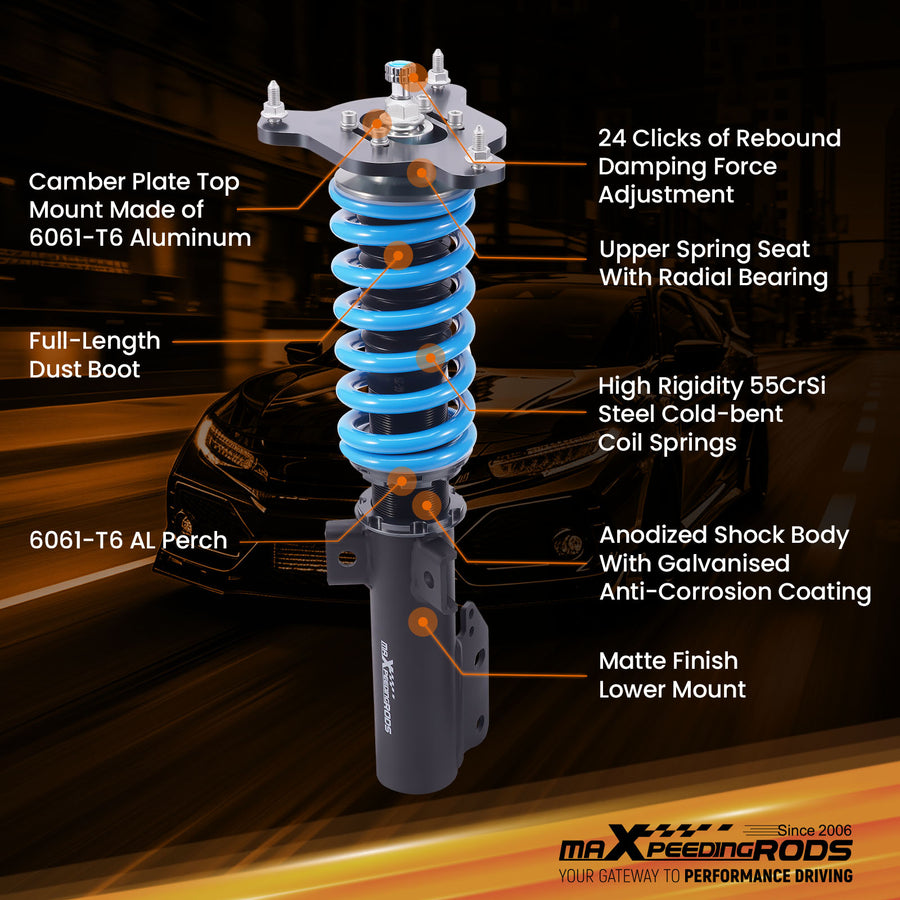 24 Level Damper Coilovers Kit compatible for Mercedes-Benz E-Class W212 4Matic 2010-2016