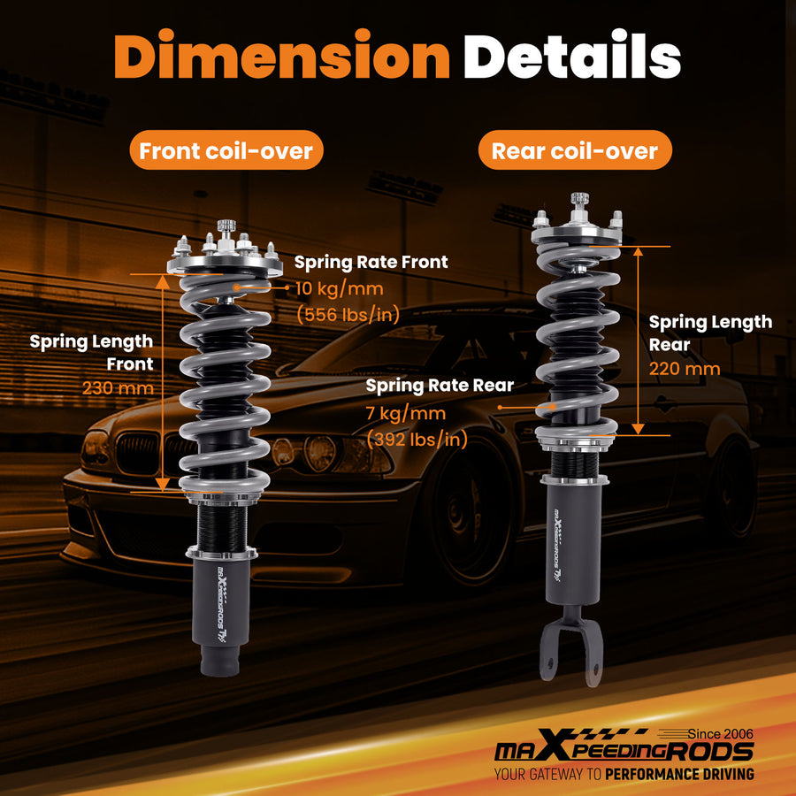 Racing Coilovers Kit w/ 24-Way Damping compatible for Honda Accord 08-12 compatible for Acura TSX 09-14