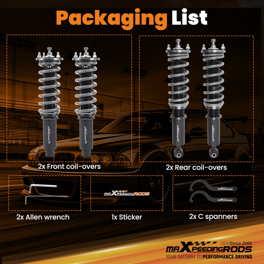 Compatible for Honda Accord 98-02 T7 Coilover 24 Step Damper Lowering Kit