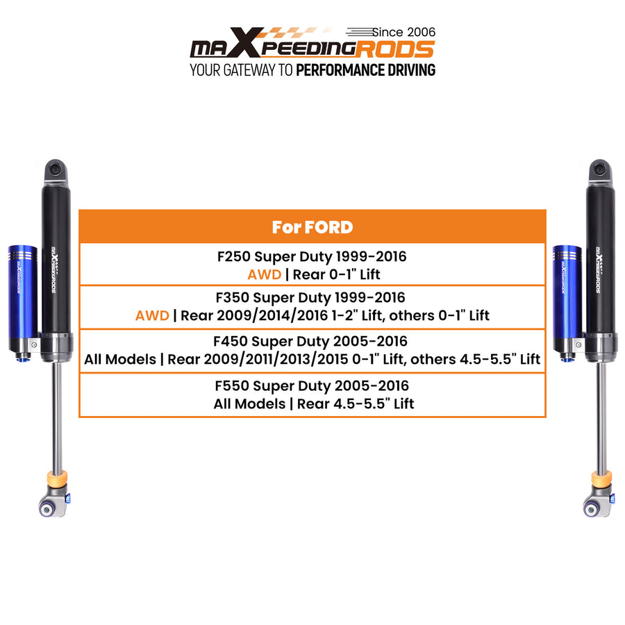 Reservoir Rear Shocks compatible for Ford F-250 F-350 F-450 Super Duty 4WD