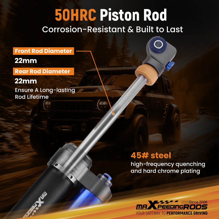 Remote Reservoir 1.5-3.5 Lift front Shocks compatible for JEEP Wrangler JK 2007-2018