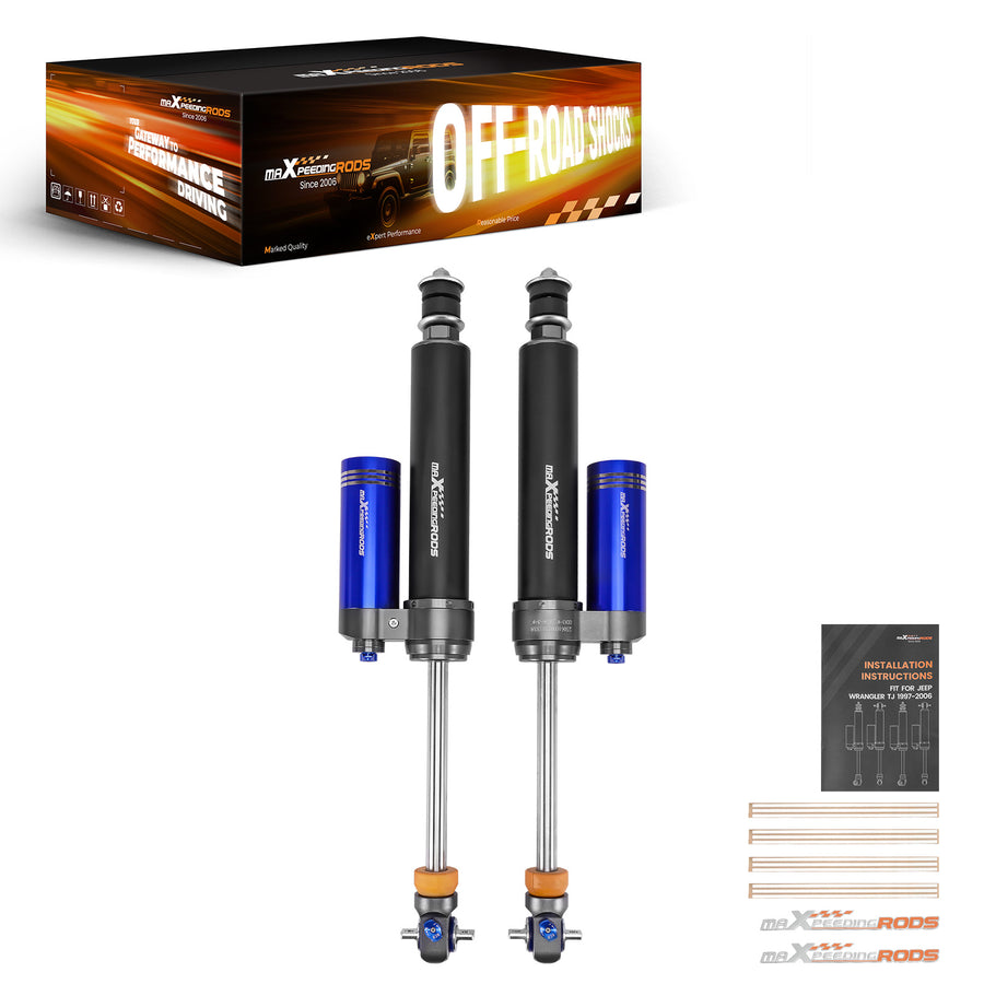 Remote Reservoir Front Shocks Pair2-3 Lift compatible for Jeep Wrangler TJ 1997-2006