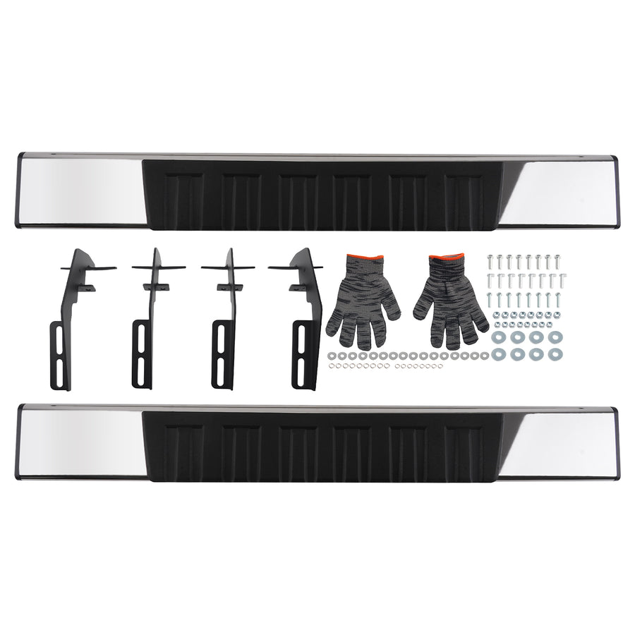 6 Side Step Running Boards compatible for Dodge Ram 1500 2009-18 Nerf Bar Black Step Rails