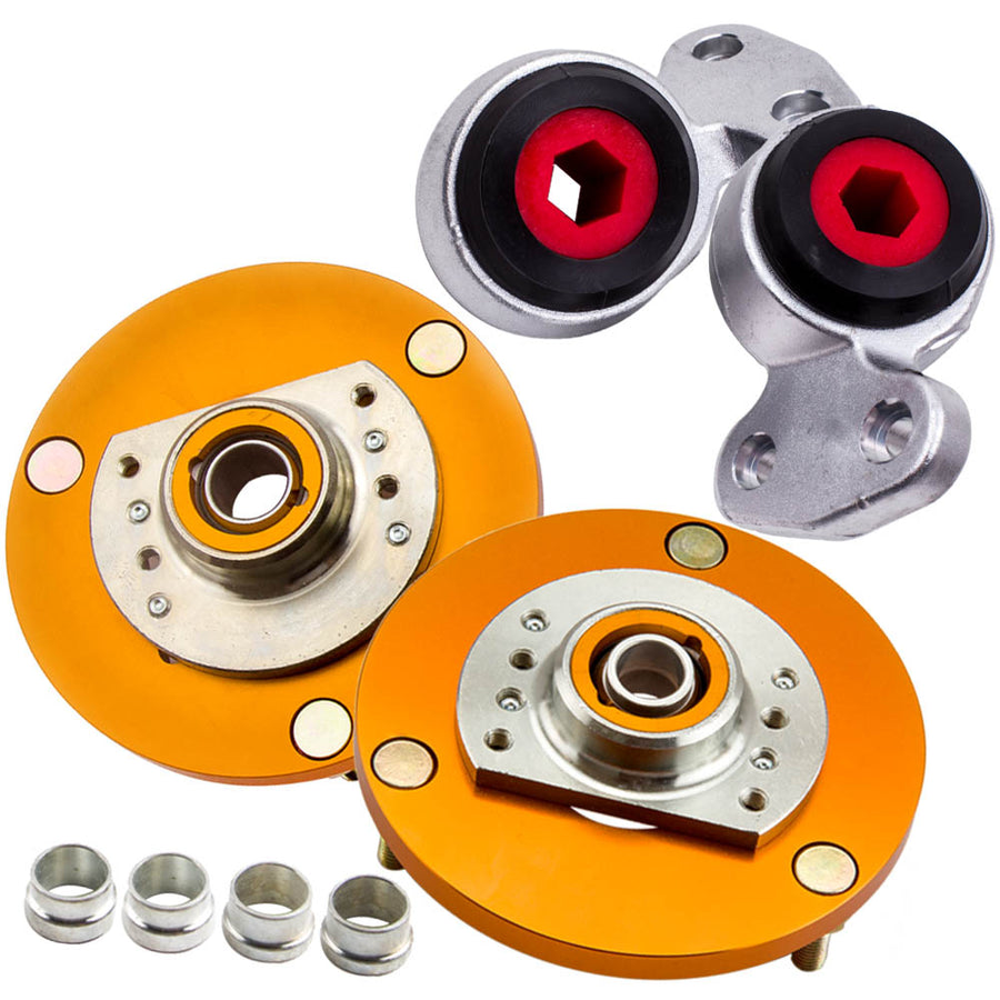 Compatible for BMW E46 Camber Plate Top Upper Mount and Aluminium Control Arm Bushings