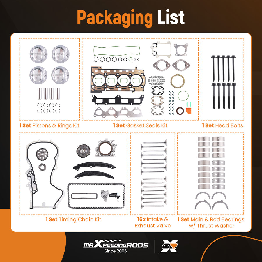Engine Rebuild Overhaul Repair Kit compatible for Audi VW 1.4 TSI Jetta CAVD CNWA CTHD CTKA