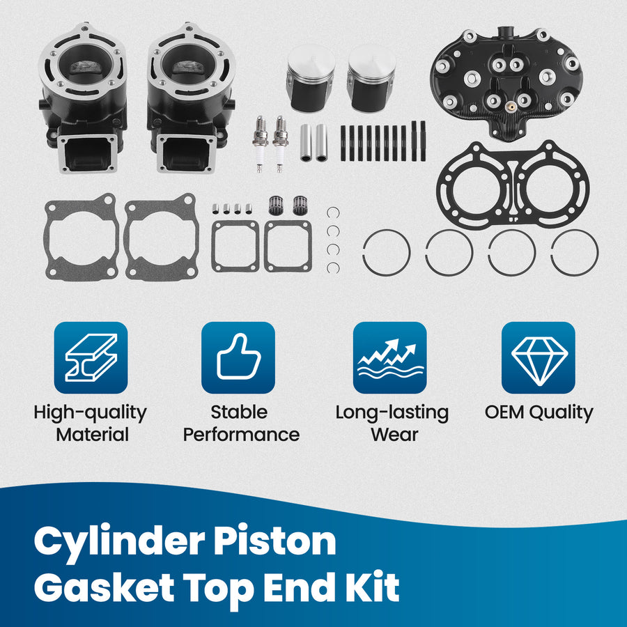 64mm Cylinder Head Pistons Gasket Top End Kit For 1987-2006 compatible for Yamaha Banshee 350