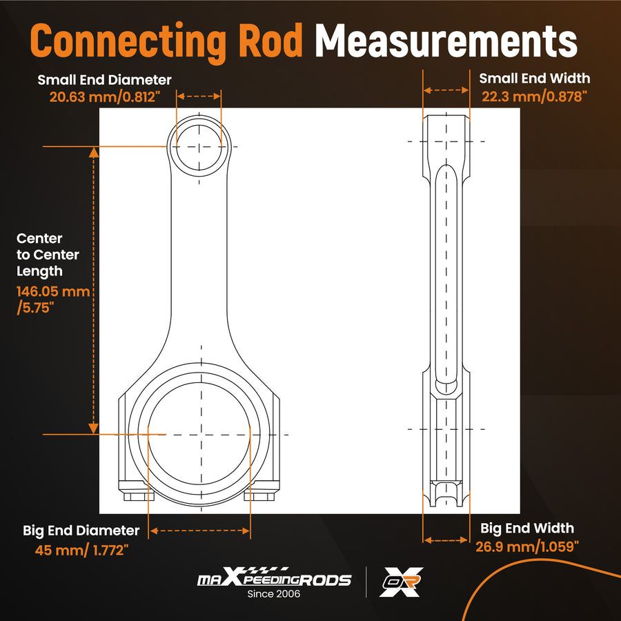 New Forged Connecting Rods+ARP2000 Bolts compatible for Austin Mini Cooper S 1275 A series