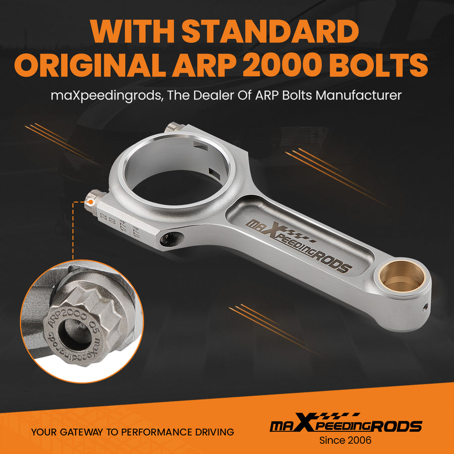 I-Beam Forged EN24 4340 Connecting Rods compatible for BMW 328i 528i E36 E46 M52B28 5.315