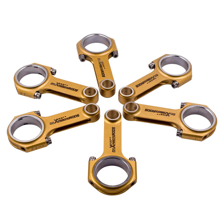 Compatible for Porsche 911 Carrera 3 3.0L H6 127.75mm Connecting Rod - 6 Pieces of High Performance 4340 EN24 Titanizing H-Beam Conrod