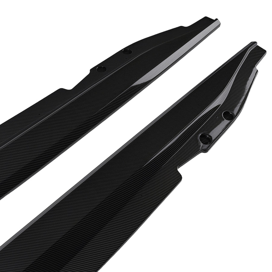 Left Right Side Skirts compatible for Chevy Corvette C7 Z06 2014-2019 Carbon Look ABS Kit
