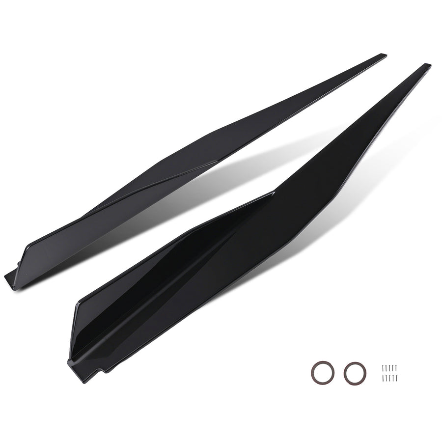 Side Skirt Extension Panel Kit compatible for Chevy Corvette C8 2020-2022 Gloss Black ABS