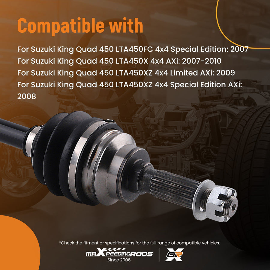CV Axle Shaft Rear Left/Right compatible for Suzuki King Quad 450 500 700 750