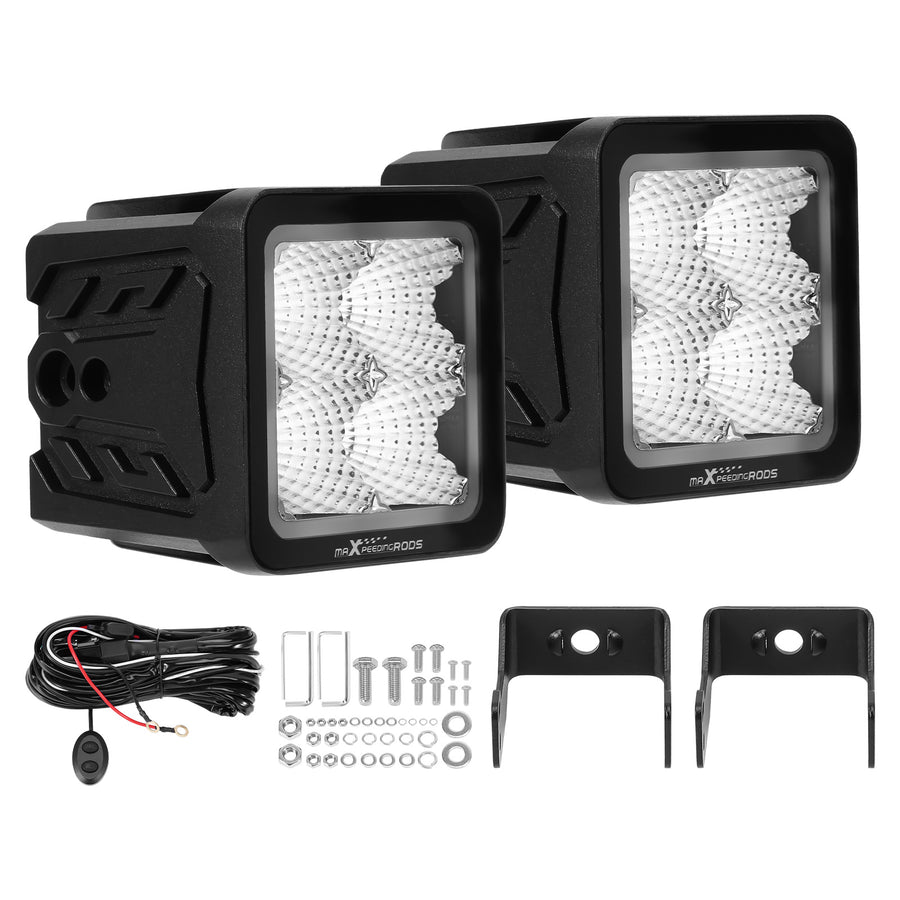 2pcs 3.3inch LED Light Pods Flood Beam Fog Driving Light For ATV UTV 4WD 4x4