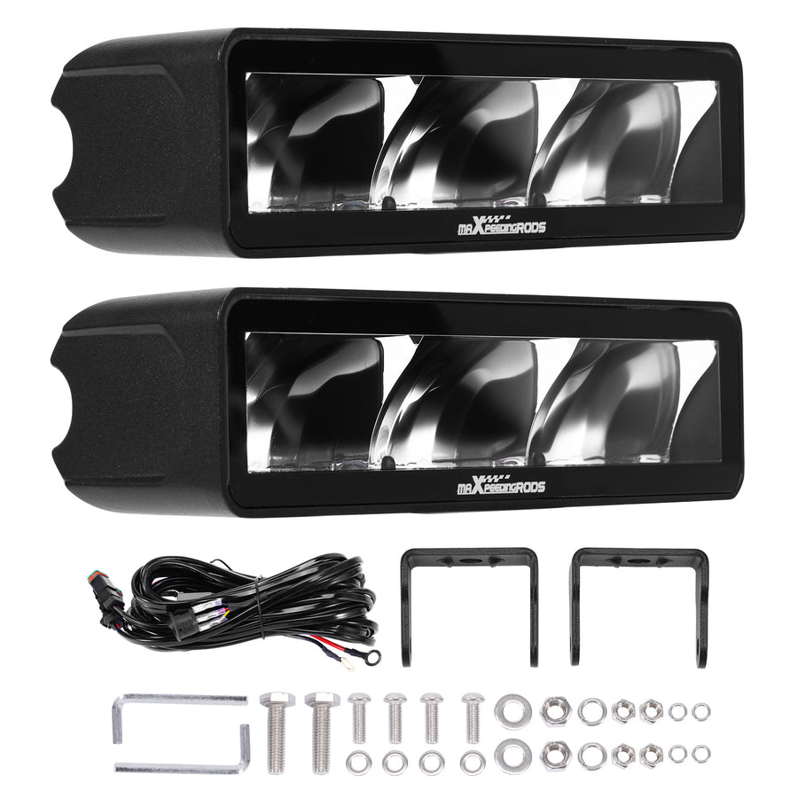 6inch 60W LED Light Bar Rectangular Spot Beam for Truck SUV 6000LM IP67