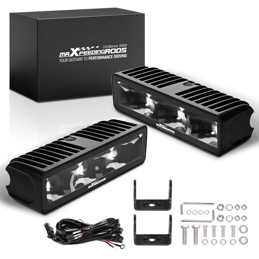 6inch 60W LED Light Bar Rectangular Spot Beam for Truck SUV 6000LM IP67