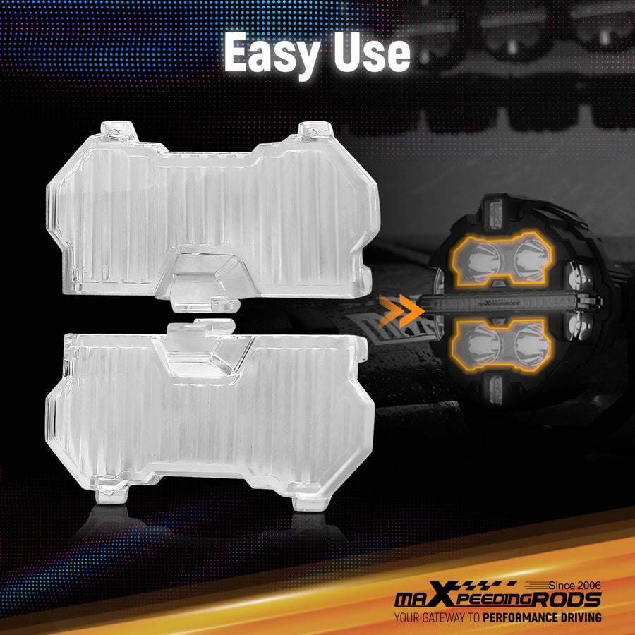 Round LED Light Shield For 3.5 Auxiliary Driving Lights Clear