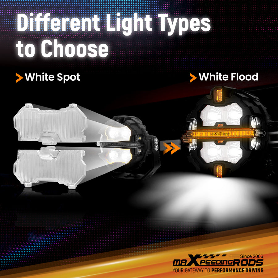 Round LED Light Shield For 3.5 Auxiliary Driving Lights Clear