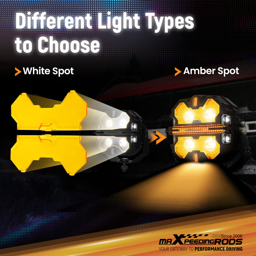 5 Inch Off-Road Light Cover for square Auxiliary Driving LED Light Pods
