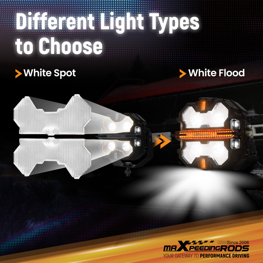 5 Inch transparent Flood light Cover for square Auxiliary Driving LED Light Pods
