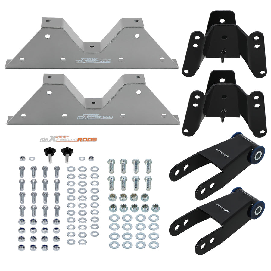 4 lowering shackles and hangers with C-notch compatible for GMC C1500 1973-1986 1987