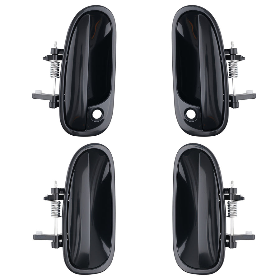 Black Door Handle Front Left Rear compatible for Honda Civic 96-00 HO1520101 4Pcs