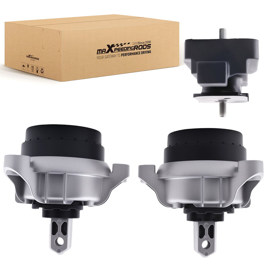 3PCS Engine Mount Kit compatible for BMW 535i GT F07 2011-2017 Transmission EM7291